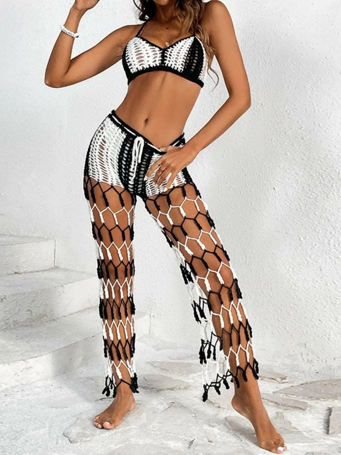 Chic cutout halter swimwear set - Love Salve
